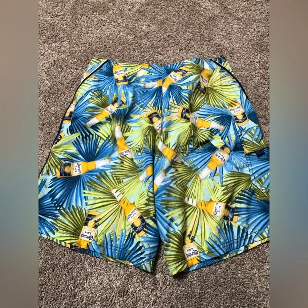 Corona swim trunks Extra‎ Beer Logo Board Shorts Mens Trunks Size 38 Drawstrings